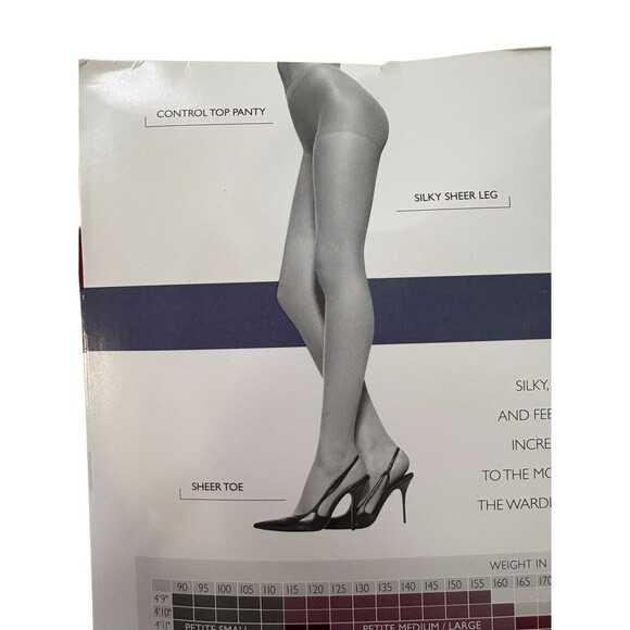Hanes Silk Reflections Women's Silky Sheer Control Top Pantyhose Barely Black EF - Picture 7 of 7